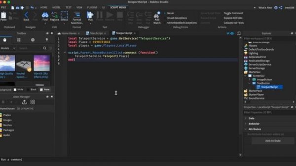COPY AND PASTE CODE How to Teleport Player to Different Place | Roblox Studio ♡