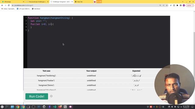Hungman String Problem solving || JavaScript || Hindi смотреть онлайн