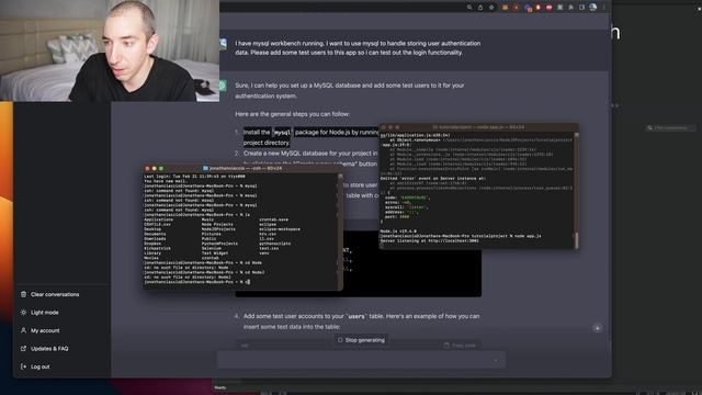 Using chatGPT to build an app using Node.JS with no experience. Series Part 4 смотреть онлайн