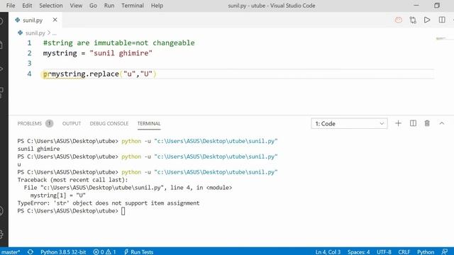 Strings are immutable in Python | Part 4.1 | Learn Python in Nepali [2020] смотреть онлайн