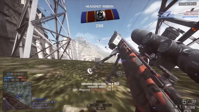 Battlefield 4 Long Range Sniper Headshots смотреть онлайн