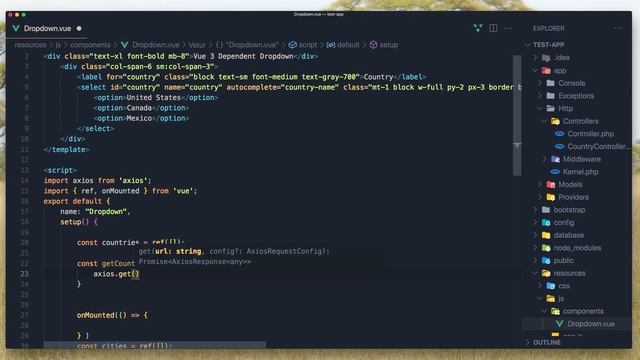 Laravel and Vue js 3 Composition API Dependent Dropdown Countries and Cities смотреть онлайн