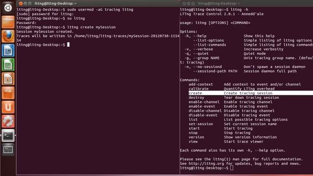 LTTng Tutorial: Setting up a tracing session using LTTng смотреть онлайн