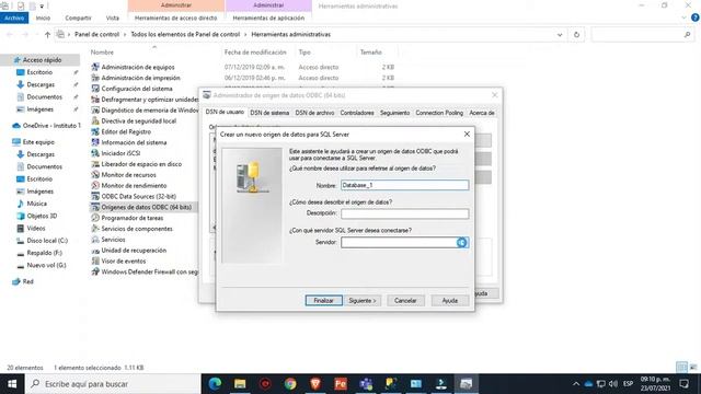 1. CREACION DE USUARIO DSN PARA SQL смотреть онлайн
