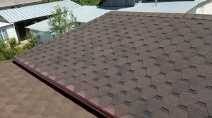 Мягкая черепица. Четырёх скатный навес. Вальмовая кровля.