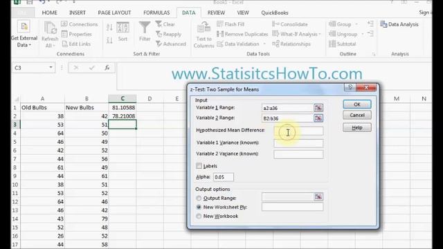 How to run a two sample z test in Excel 2013 смотреть онлайн
