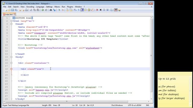 Bootstrap Tutorial for Beginners - 03 - The Grid Layout смотреть онлайн