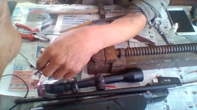 самодельный шомпол для пневматической винтовки.лайфхаки. смотреть онлайн