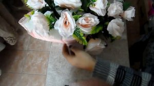 DIY  Букет на свадебную машину  из искусственных цветов