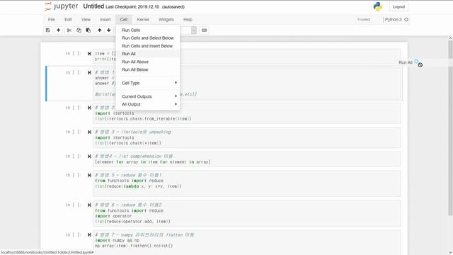[Python]Ways to flatten a 2D list | 리스트 2차원 변환 смотреть онлайн