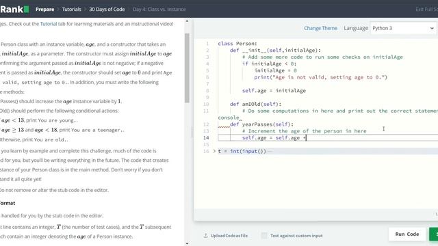 HackerRank 30 Days of Code | Day 4: Class vs. Instance | Python смотреть онлайн