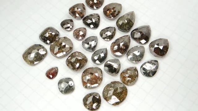 Wholesale deal - NP625 Natural Diamonds Rose Cut pear and cushion shapes parcel смотреть онлайн