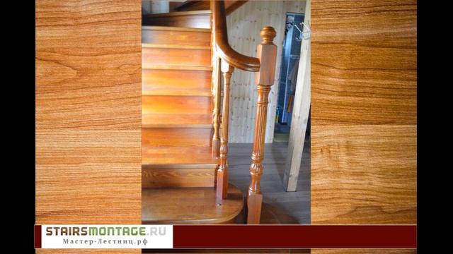 Деревянная лестница на второй этаж из дуба и сосны смотреть онлайн