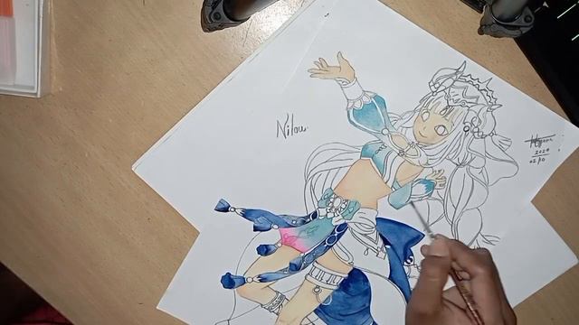 Drawing Nilou (Painting) #anime #genshinimpact #pencilart #watercolour #nilou #nilougenshinimpact смотреть онлайн
