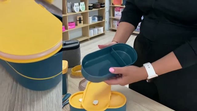 Набор Bento Box Set ланч бокс:супница:ланч бэг: вилка:ложка синий смотреть онлайн