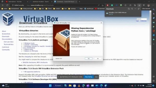 how to download and install virtualbox VirtualBox 7 0 4 154605 Win exe