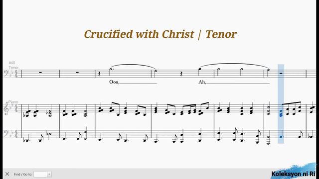 Crucified With Christ | Tenor | Piano