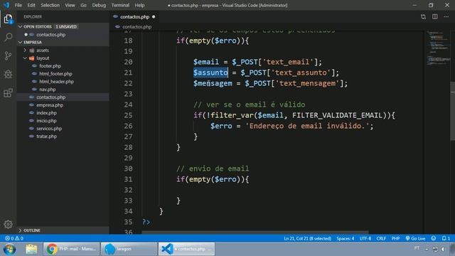 061 - WEB - SIMULAÇÃO DE ENVIO DE EMAIL EM PHP COM LARAGON смотреть онлайн