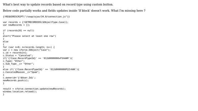 Salesforce: Need help with custom javascript button to update records смотреть онлайн