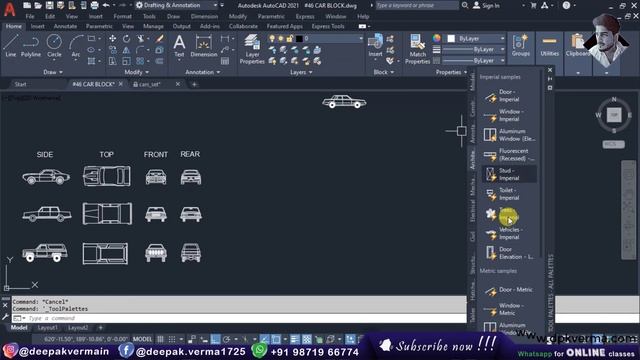 #46 | Normal vs Dynamic Car Block in AutoCAD | Top, Side, Front, Rear Elevation | смотреть онлайн