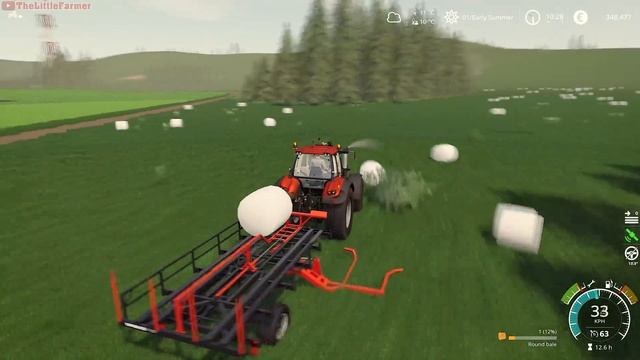 Harvesting Field Grass. Hauling 214 Silage Bales. Liming ⭐ No Man's Land #41 ⭐ FS19 4K Timelapse смотреть онлайн