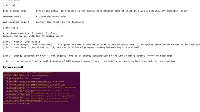 Facing problem to test Energy Consumption by a factorial function with Python module "pyRAPL" смотреть онлайн