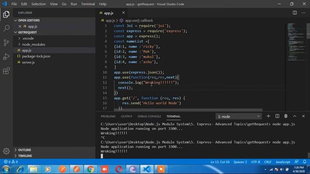 2 Create Custom Node Middleware in hindi смотреть онлайн