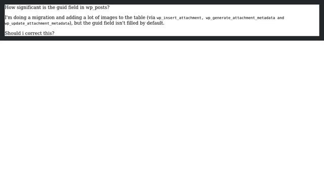 Wordpress: GUID field in wp_posts - relevance for attachments? смотреть онлайн