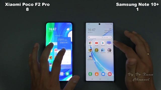 Xiaomi Poco F2 Pro vs Samsung Galaxy Note 10 Plus | SpeedTest and Camera comparison смотреть онлайн
