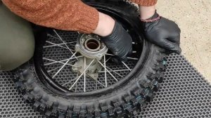 Монтаж  покрышки питбайка начало