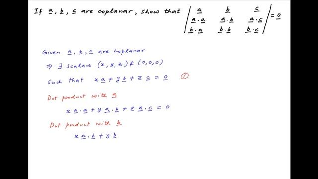 [IIT 1989] If vectors a, b and c are coplanar show that following determinant equals a null vector. смотреть онлайн