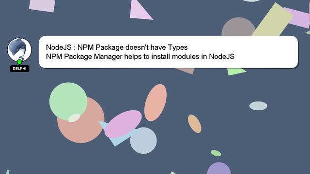 NodeJS : NPM Package doesn't have Types смотреть онлайн