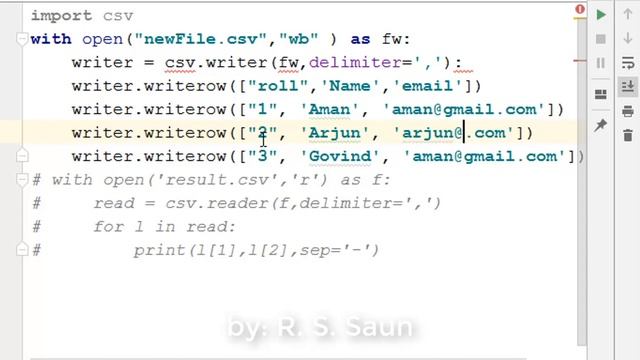 Part 02 writing CSV File using CSV module смотреть онлайн