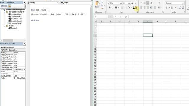 Excel VBA Macro: Change Sheet Tab Color (RGB Value) смотреть онлайн