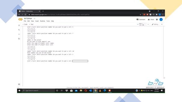 Brainy n Bright | Tic Tac Toe Python Project. смотреть онлайн