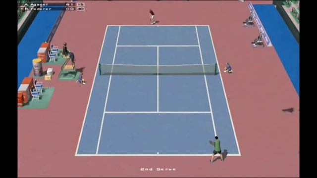 Dream Match Tennis Gameplay - Agassi vs Federer Insane Mode! смотреть онлайн