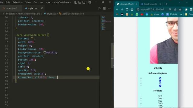 Creating an Animated Profile Card in HTML & CSS | vikash abhay. смотреть онлайн