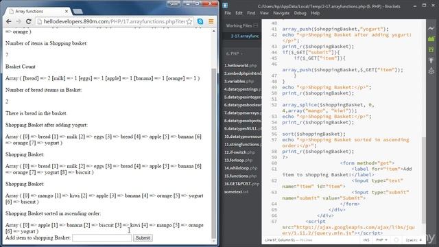 18. Array Functions Part 2 - PHP смотреть онлайн