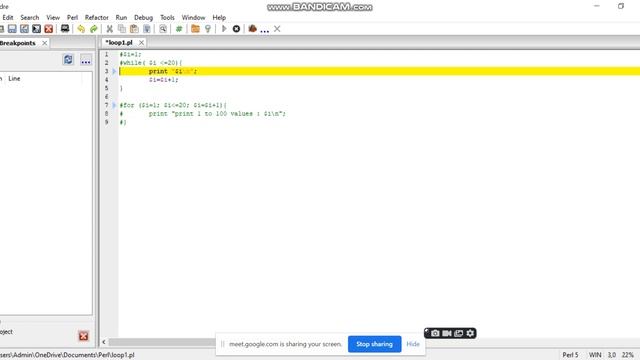 For loop and while loop in perl смотреть онлайн