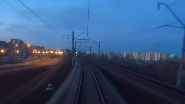 Через Волгу по Борскому мосту. Вид из последнего вагона. смотреть онлайн