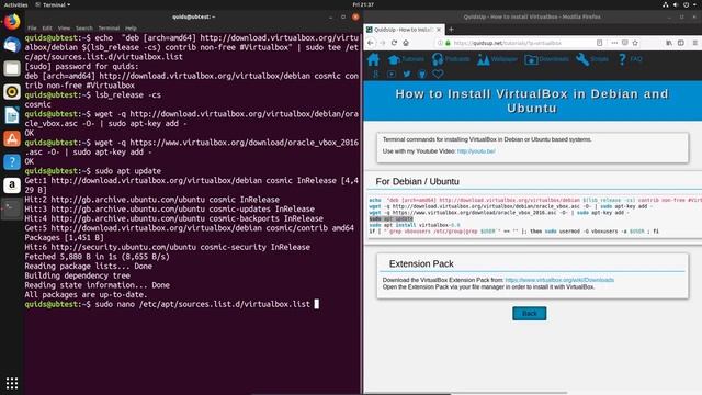 How to Install Latest version of VirtualBox in Ubuntu/LUNIX_Debian смотреть онлайн