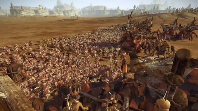 Arachnarok Spider VS 3000 Black Orcs Warhammer Total War смотреть онлайн