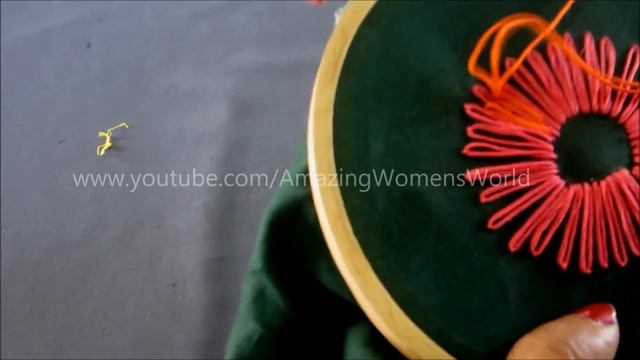 DIY Ideas Motif Flower with Laisy Daisy Stitch | Hand Embroidery | Easy making with beads смотреть онлайн