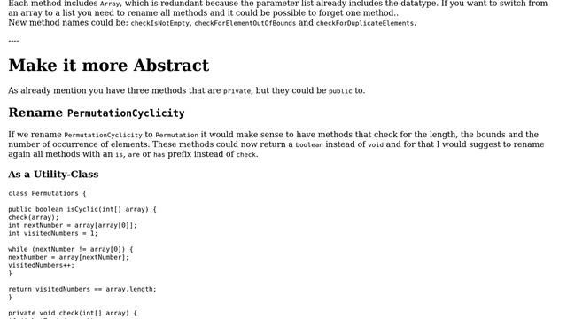 Code Review: Checking if an integer permutation is cyclic in Java (5 Solutions!!) смотреть онлайн