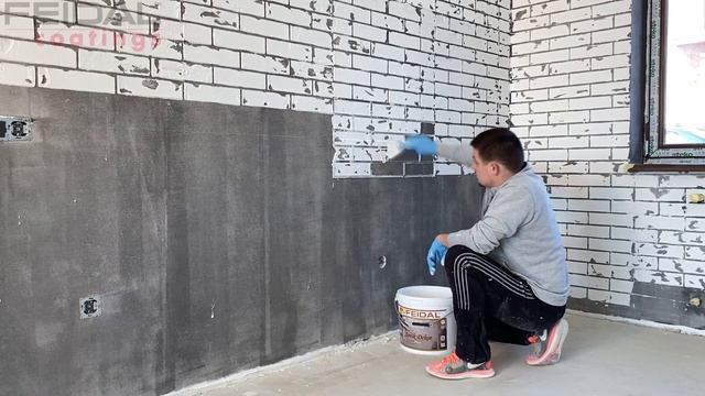 Декоративные кирпичи с помощью трафарета и штукатурки, это просто! смотреть онлайн