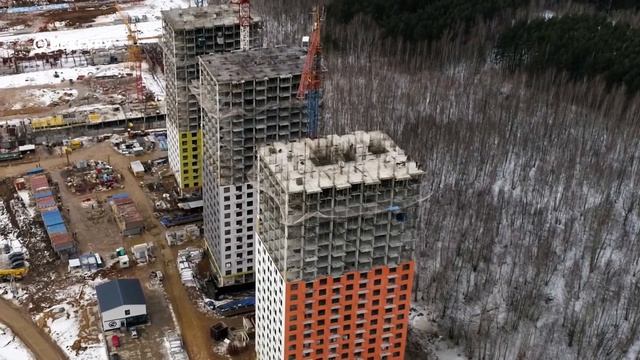 ЖК «Саларьево Парк» — аэросъемка МСКГуру. Февраль 2016. смотреть онлайн