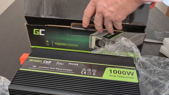 Unboxing Green Cell Power Inverter Electricity Converter From Car 12V To 230V 1000W