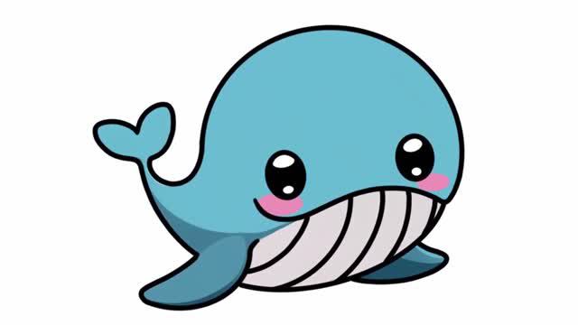КАК НАРИСОВАТЬ МИЛОГО КИТА ЛЕГКО🐳 смотреть онлайн