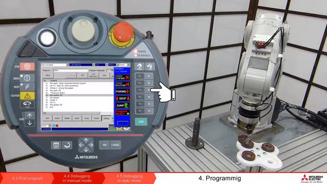 Robot Melfa programming – Lesson 4.4 Debugging in manual mode смотреть онлайн
