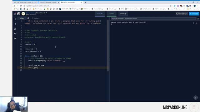 Total Sum, Total Product & Average | Python Iterations U3AW1 смотреть онлайн